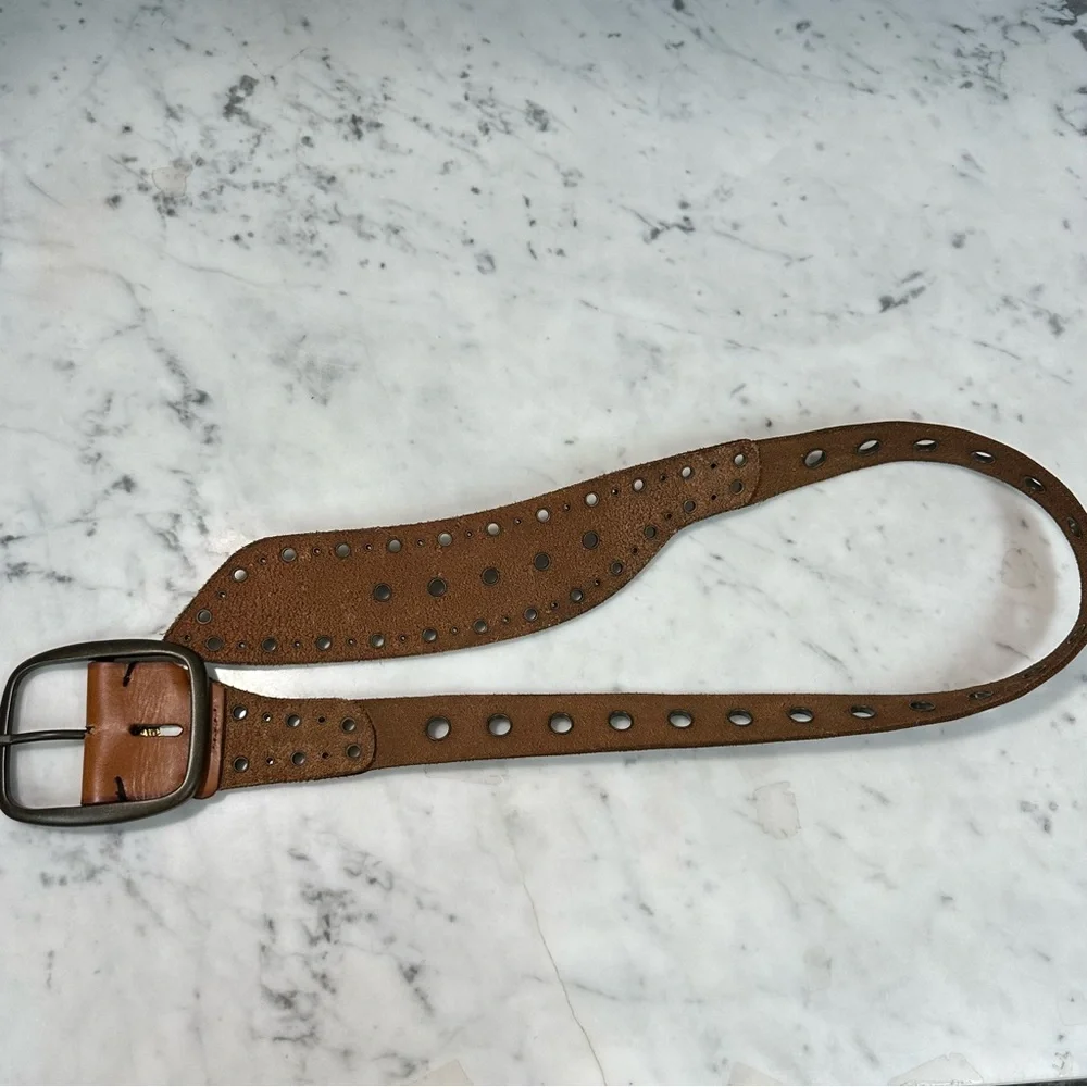 Gap Leather Belt Rhinestones 38” Long (31-35”)